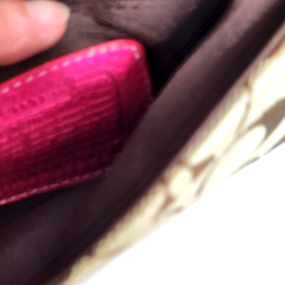 Coach crossbody mini bag signature monogram canvas and hot pink leather & suede - Picture 5 of 10